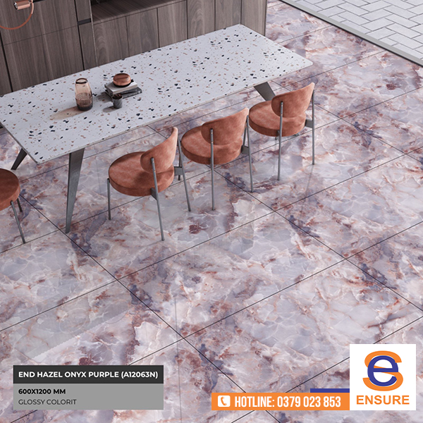 Gạch Glossy Colorit End Hazel Onyx Purple (A12063N) 600x1200 mm