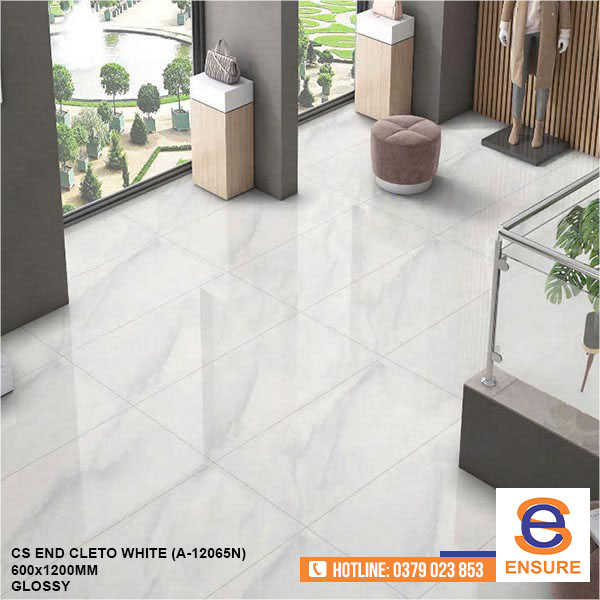 Gạch Glossy CS End Cleto White (A-12065N) 600x1200 mm