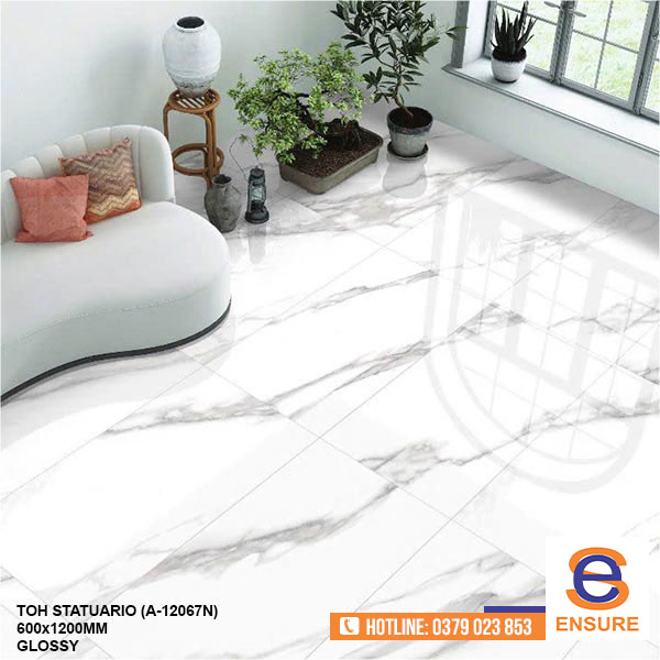 Gạch Glossy Toh Statuario (A-12067N) 600x1200 mm