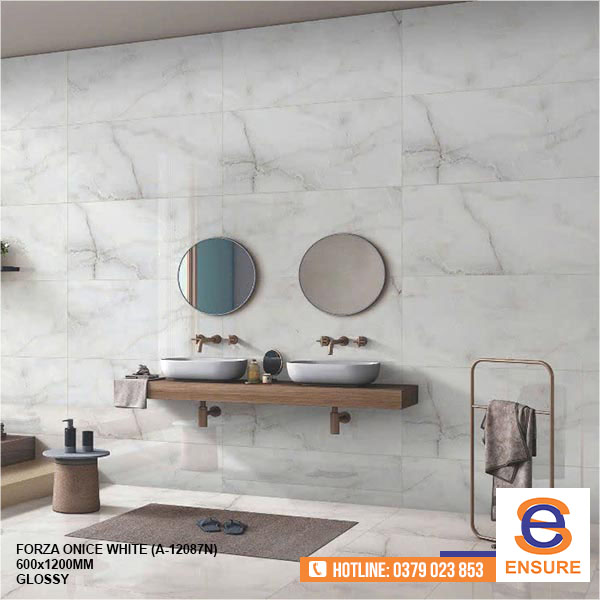 Gạch Glossy Forza Onice White (A-12087N) 600x1200 mm